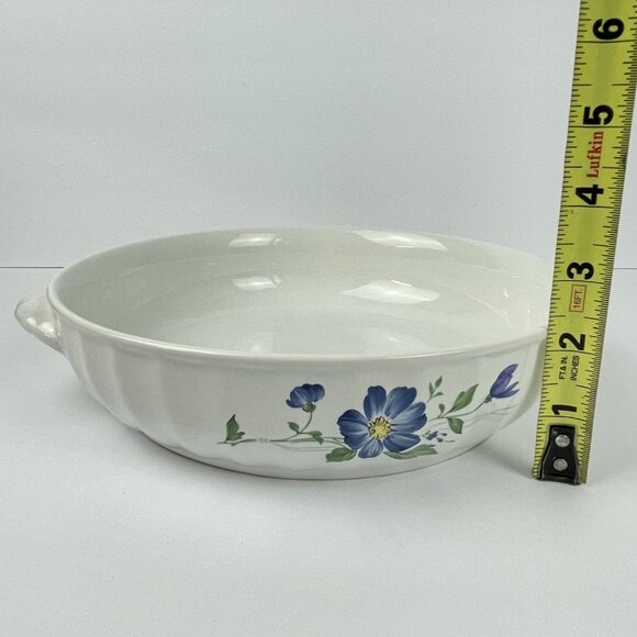 Mikasa Rotunda Maxima Round Baker - Blue Floral Ribbed
